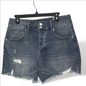 High Rise Distressed Medium Wash Short Size 15 (XL)